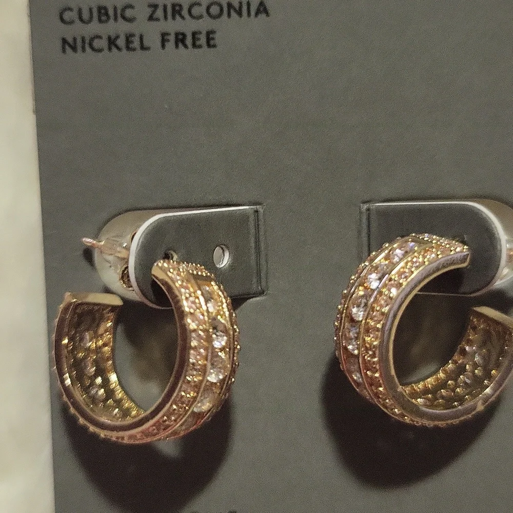 Nordstrom Gold and Cubic Zirconia Hoop Earrings
